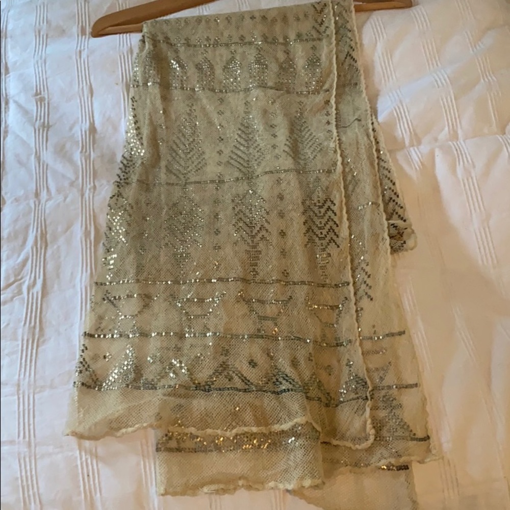 Vintage Scarf with Sterling Silver Accents